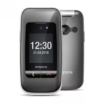 Emporia ONE V200i klaptelefoon, 2,31 inch display, dual-sim, SOS-knop, Space Grey/zilver