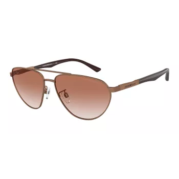 EMPORIO ARMANI EA2125-300413 heren rechthoekige zonnebril - mat zwart montuur, grijs verloop glazen