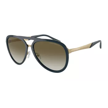 EMPORIO ARMANI EA2145-33598E heren rechthoekige zonnebril mat zwart donkergrijs 59mm