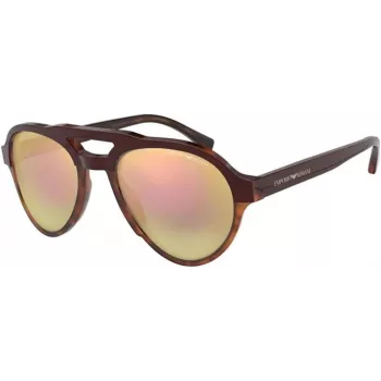 EMPORIO ARMANI EA4128F57494Z heren rechthoekige zonnebril, mat zwart montuur, grijze glazen, 54/21/140 mm