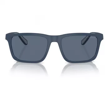 EMPORIO ARMANI EA4219-576380 Heren Rechthoekige zonnebril - Mat zwart montuur, Grijze glazen, 57 mm