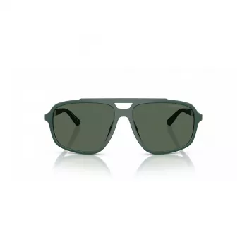 EMPORIO ARMANI EA4236U619071 herenzonnebril - mat zwart, pilot-geïnspireerd vierkant montuur, donkergrijze glazen, 59 mm