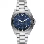 Emporio Armani Luigi heren quartz horloge AR11411 41mm zwarte wijzerplaat leren band