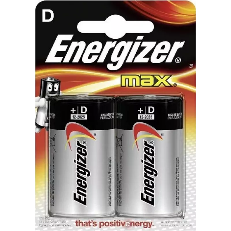 Energizer MAX alkaline D-batterijen, 2-pack blister (LR20) E300129200