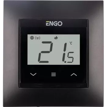 ENGO Controls E55-B internet inbouwthermostaat voor 55x55 frame, Wi-Fi, zwart