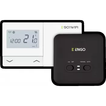 ENGO Controls E901-WIFI slimme ruimtethermostaat, batterijgevoed, wit
