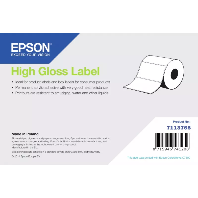 Epson High Gloss labelrol, 105 x 210 mm, 273 labels, wit
