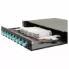 Equip 12-poorts glasvezel splicebox, LC duplex, OM3, 1U, gevuld, zwart