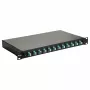 Equip 12-poorts glasvezel splicebox, LC duplex, OM3, 1U, gevuld, zwart