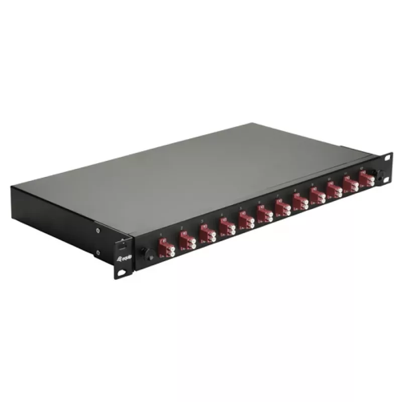 Equip 12-Port Glasvezel Lasbox, LC Duplex, OM4, 1U, gevuld, zwart