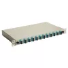 Equip 12-poorts glasvezel splicebox, SC duplex, OM3, 1U rackmontage, gevuld, grijs