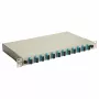 Equip 12-poorts glasvezel splicebox, SC duplex, OM3, 1U rackmontage, gevuld, grijs