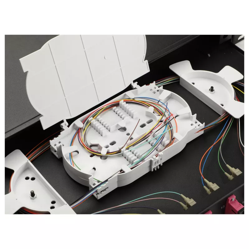 Equip 12-Port Glasvezel Lasbox, SC Duplex, OM4, 1U, gevuld, Zwart