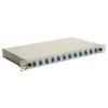 Equip 12-poorts LC duplex OS2 glasvezel splicebox, 1U rackmontage, grijs
