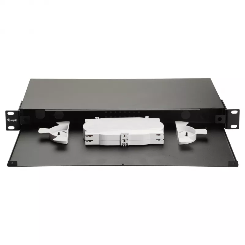 Equip 19 inch 1U glasvezel-space-box zonder paneel, staal zwart