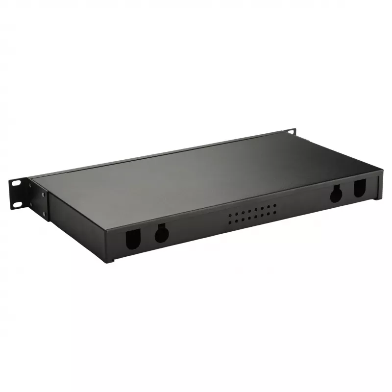 Equip 19 inch 1U glasvezel-space-box zonder paneel, staal zwart