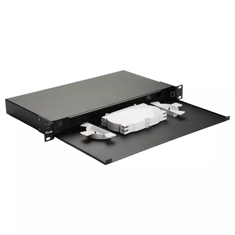 Equip 19 inch 1U glasvezel-space-box zonder paneel, staal zwart