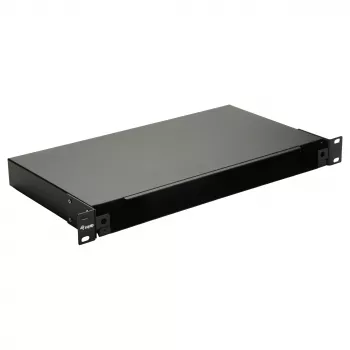 Equip 19 inch 1U glasvezel-space-box zonder paneel, staal zwart