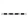 Equip 19-inch kabelmanagementpaneel met 5 kunststof ringen, staal, 1U, RAL7035
