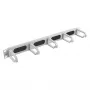Equip 19-inch kabelmanagementpaneel met 5 kunststof ringen, staal, 1U, RAL7035