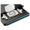 EQUIP 24-poorts glasvezel splicebox, LC Duplex, OM3, 1U, bestukt, zwart