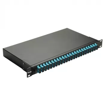 Equip 24-poorts glasvezel-lasbox, SC duplex, OM3, 1U, gevuld, zwart