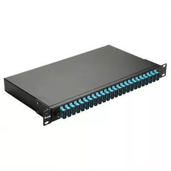 Equip 24-poorts glasvezel-lasbox, SC duplex, OM3, 1U, gevuld, zwart