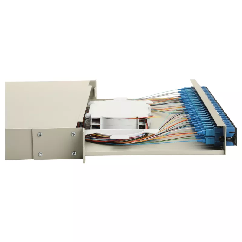 Equip 24-poorts glasvezel splicebox, SC duplex, OS2, 1U, bestukt, grijs