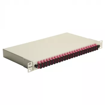 Equip 24-poorts SC duplex OM4 glasvezel-lasbox 1U rackmount, gevuld, grijs