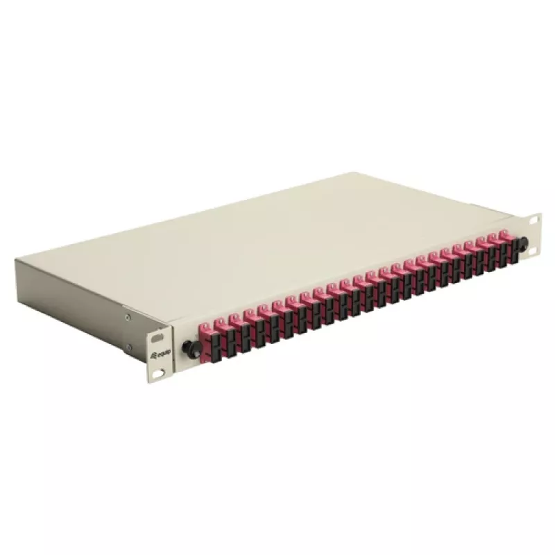 Equip 24-poorts SC duplex OM4 glasvezel-lasbox 1U rackmount, gevuld, grijs