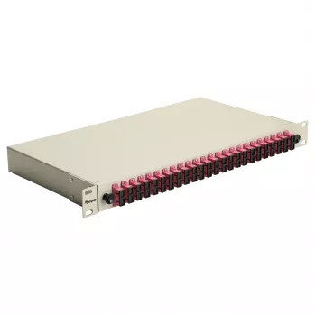 Equip 24-poorts SC duplex OM4 glasvezel-lasbox 1U rackmount, gevuld, grijs