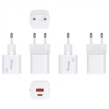Equip 245526 2-poorts USB-C PD3.0 / USB-A GaN 20W wandlader, wit