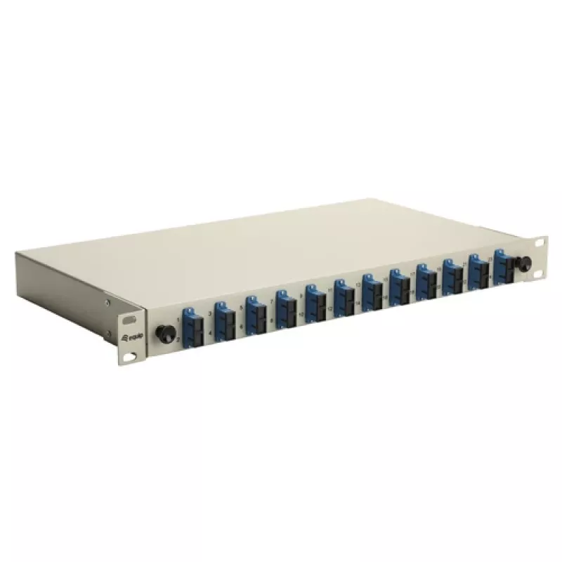 Equip 591911 12-poorts SC duplex glasvezel-lasbox, OS2, 1U, compleet uitgerust, grijs