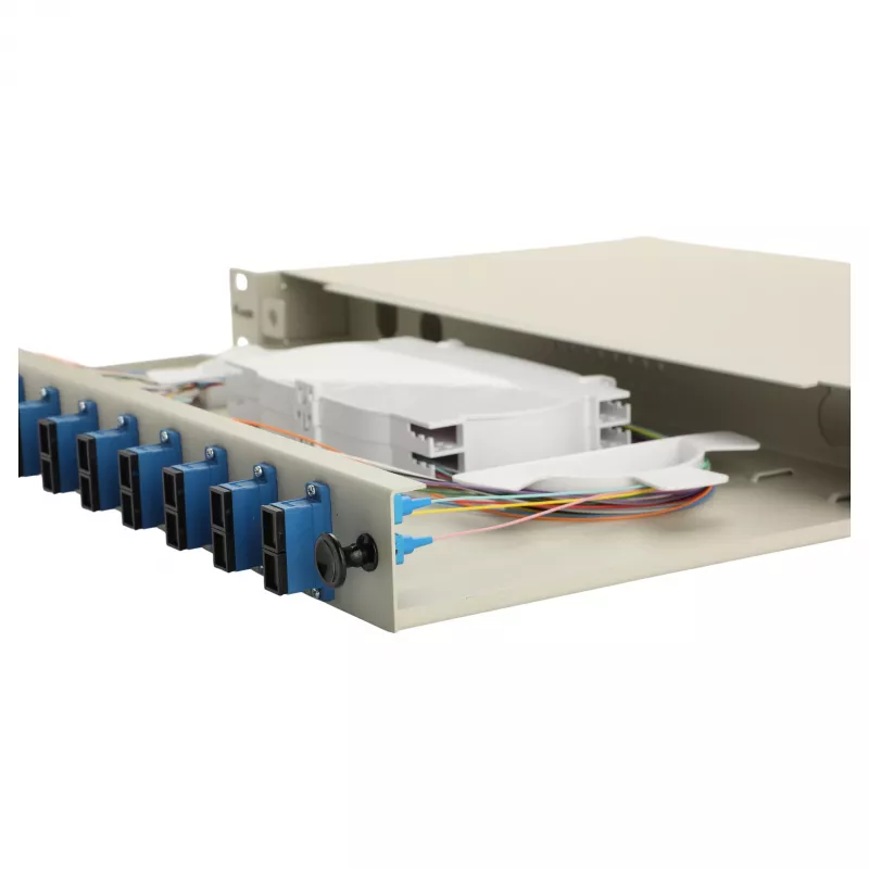 Equip 591911 12-poorts SC duplex glasvezel-lasbox, OS2, 1U, compleet uitgerust, grijs