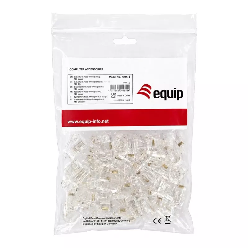 Equip Cat.6A RJ45 afgeschermde veldmonteerbare stekker zonder gereedschap (100-pack)