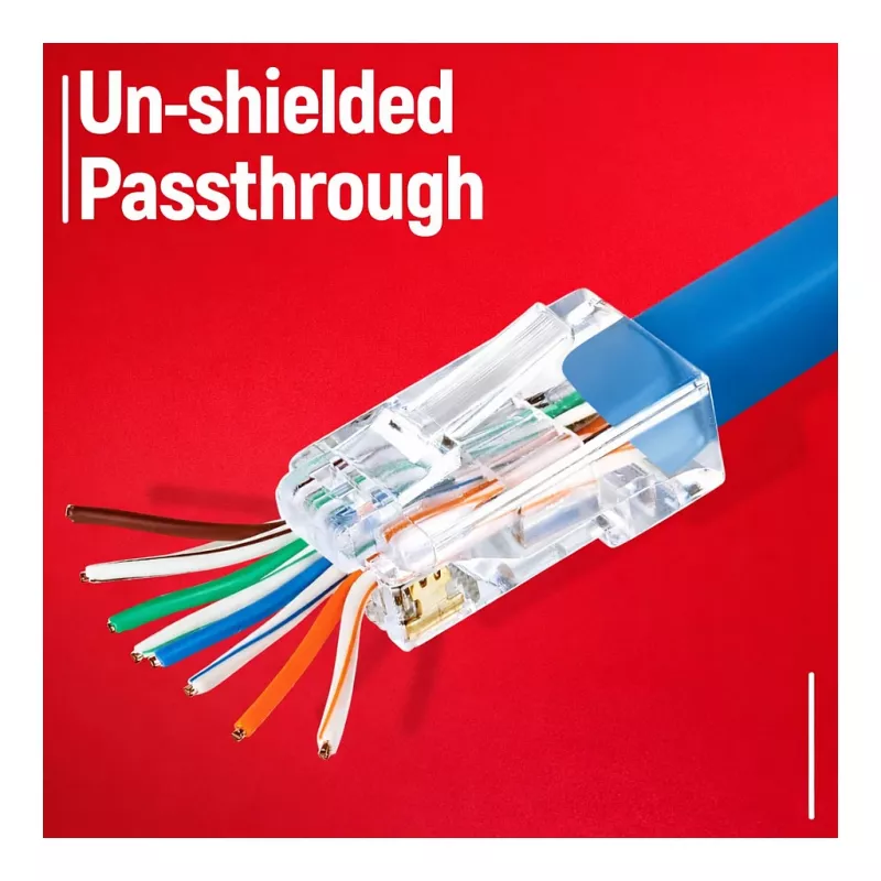 Equip Cat.6A RJ45 afgeschermde veldmonteerbare stekker zonder gereedschap (100-pack)