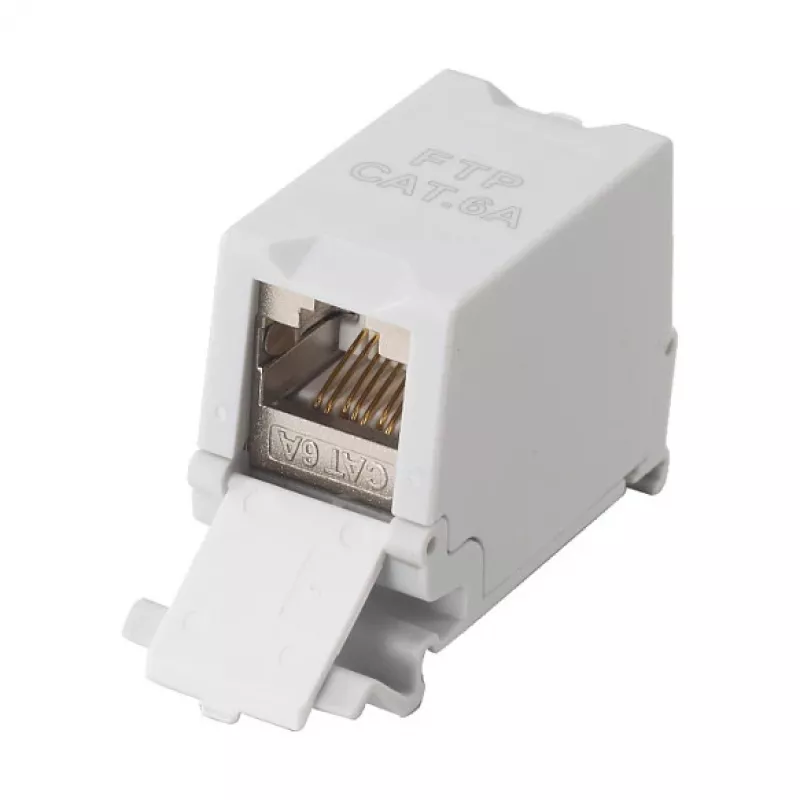 Equip Cat6A afgeschermde keystone-koppeling 1xRJ45 DIN-rail grijs
