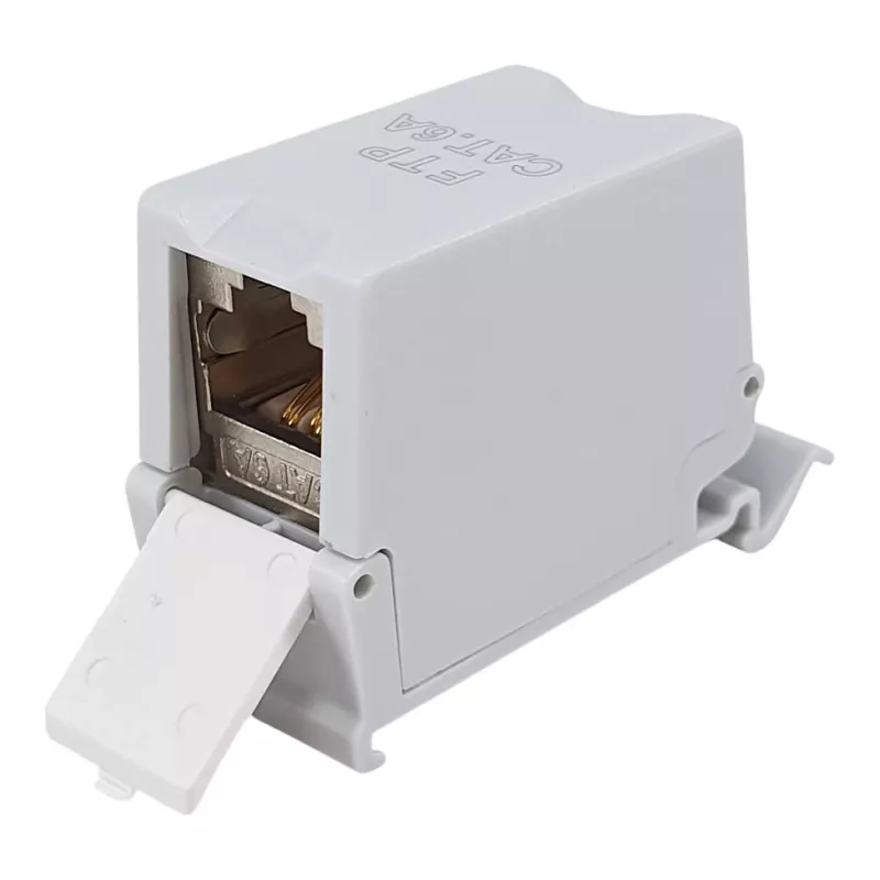 Equip Cat6A afgeschermde keystone-koppeling 1xRJ45 DIN-rail grijs