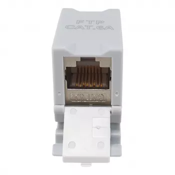 Equip Cat6A afgeschermde keystone-koppeling 1xRJ45 DIN-rail grijs