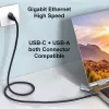 Equip GigaBit USB-C+A naar RJ45 adapter, zwart