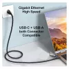 Equip Gigabit USB-C / USB-A naar RJ45 ethernet-adapter - zwart