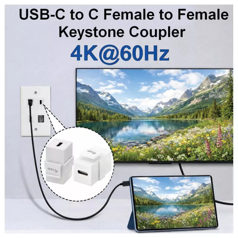 Equip Keystone Coupler USB 3.2 Gen 2 USB-C naar USB-C bus naar bus, wit