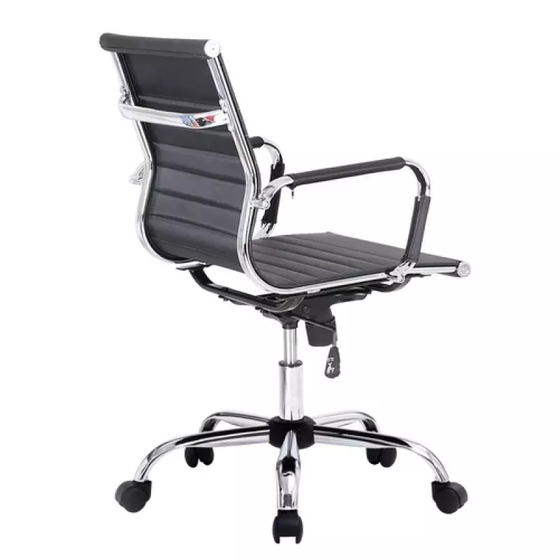 Equip bureaustoel met geribbelde bekleding/rugleuning zwart