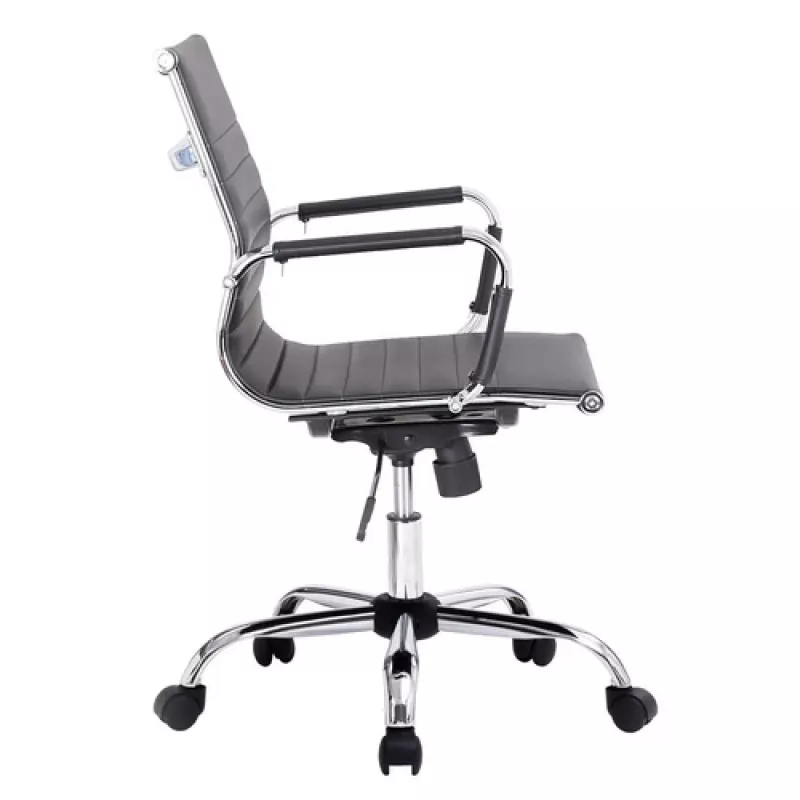 Equip bureaustoel met geribbelde bekleding/rugleuning zwart