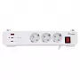 Equip Stekkerdoos CEE 7/7 90° naar 3x Schuko / 2x USB-C + USB-A, Wit, 1,5m
