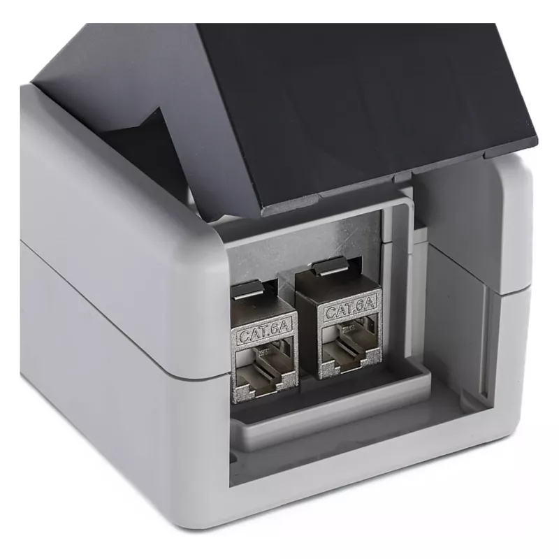 EQUIP opbouwbehuizing 2-poorts Keystone onafgeschermd outdoor grijs