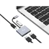 EQUIP USB-C 4-in-1 dual-HDMI-adapter met 100W PD, 4K MST, aluminium