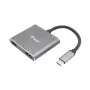 EQUIP USB-C 4-in-1 dual-HDMI-adapter met 100W PD, 4K MST, aluminium