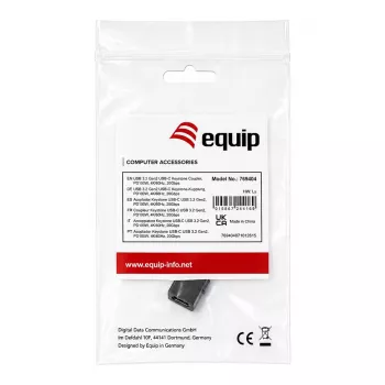 Equip USB-C Keystone Koppeling, USB 3.2 Gen 2, USB-C bus naar bus, Zwart