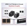 Equip USB-C Keystone Koppeling, USB 3.2 Gen 2, USB-C bus naar bus, Zwart